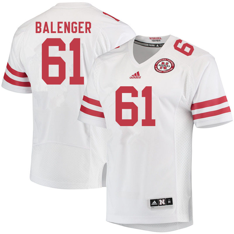 Men #61 Mitchell Balenger Nebraska Cornhuskers College Football Jerseys Sale-White - Click Image to Close